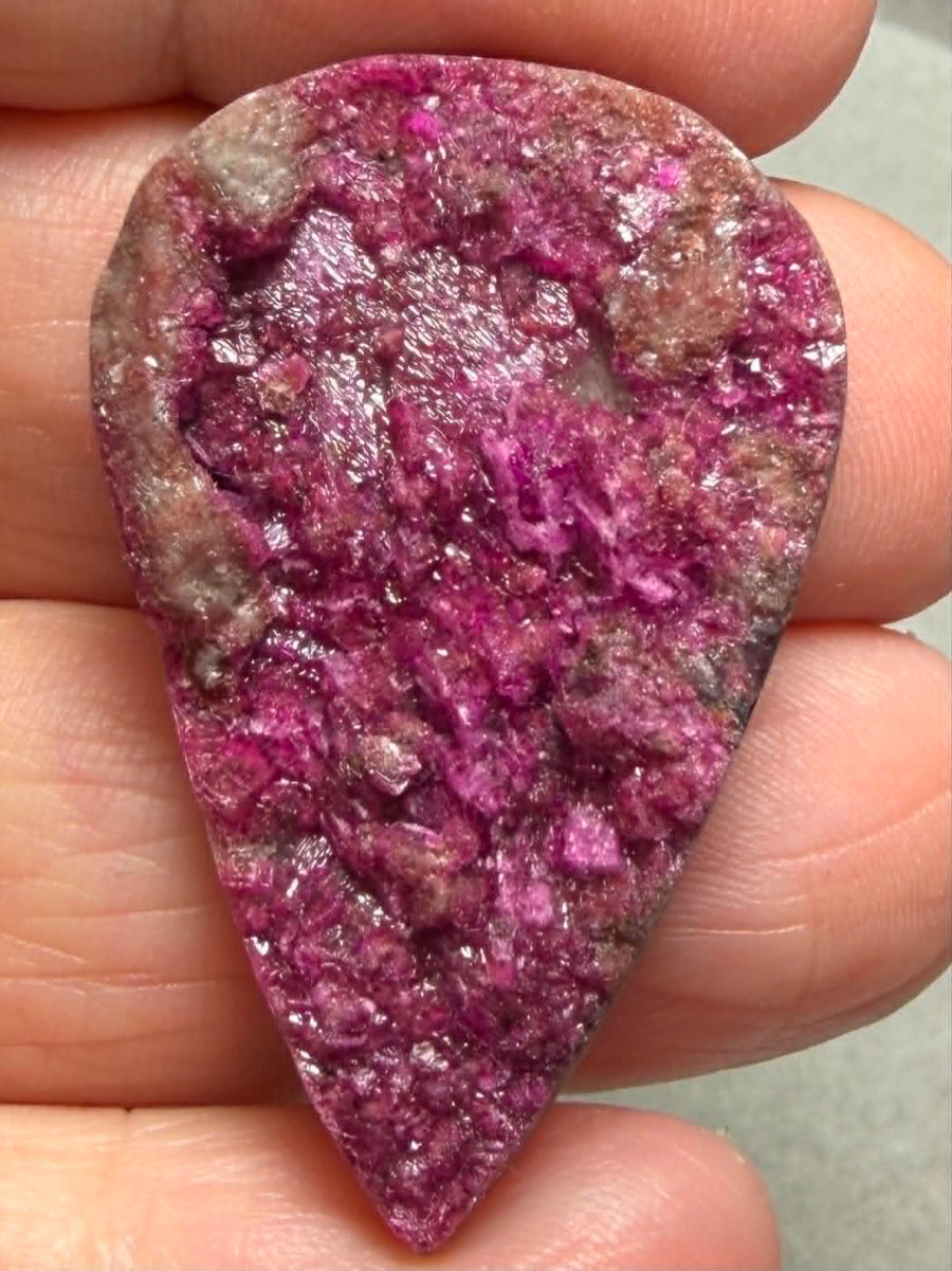 Teardrop 39x24mm Druzy Cobalt Calcite Cabochon 18