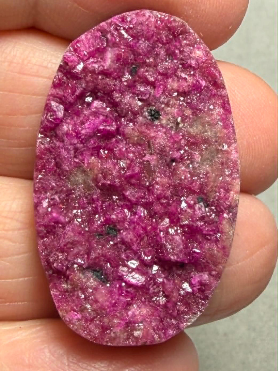 Oval 34x21mm Druzy Cobalt Calcite Cabochon 19