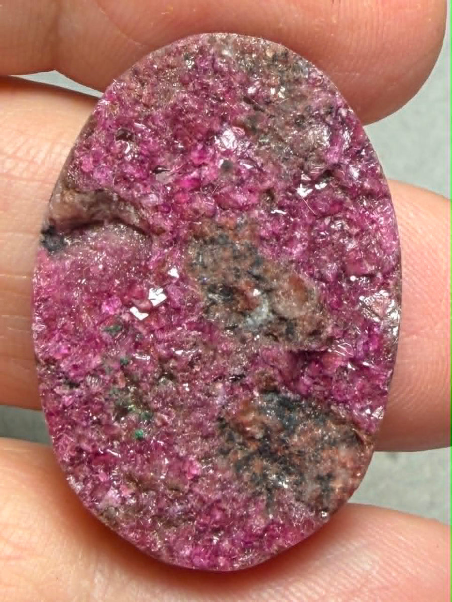 Oval 30x21mm Druzy Cobalt Calcite Cabochon 29