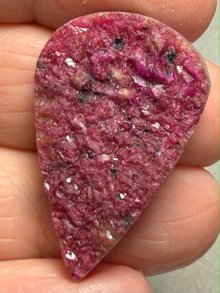 Teardrop 34x21mm Druzy Cobalt Calcite Cabochon 30