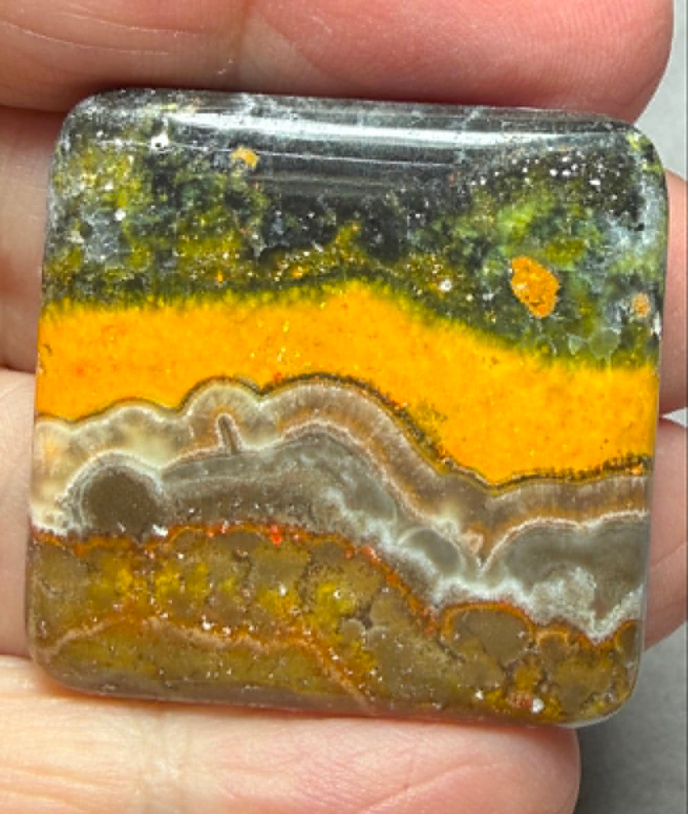Square 32x32mm Bumble Bee Jasper Cabochon 78