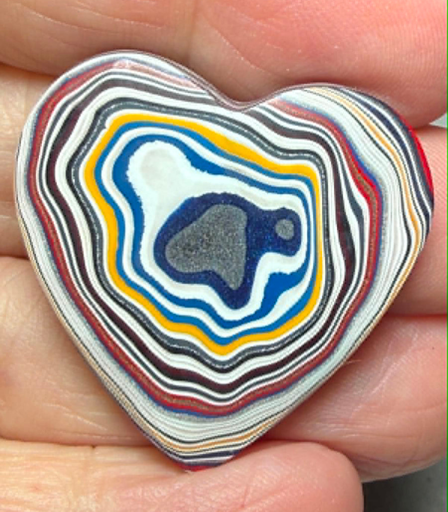 Heart 32x32mm Kenworth Fordite Cabochon 68