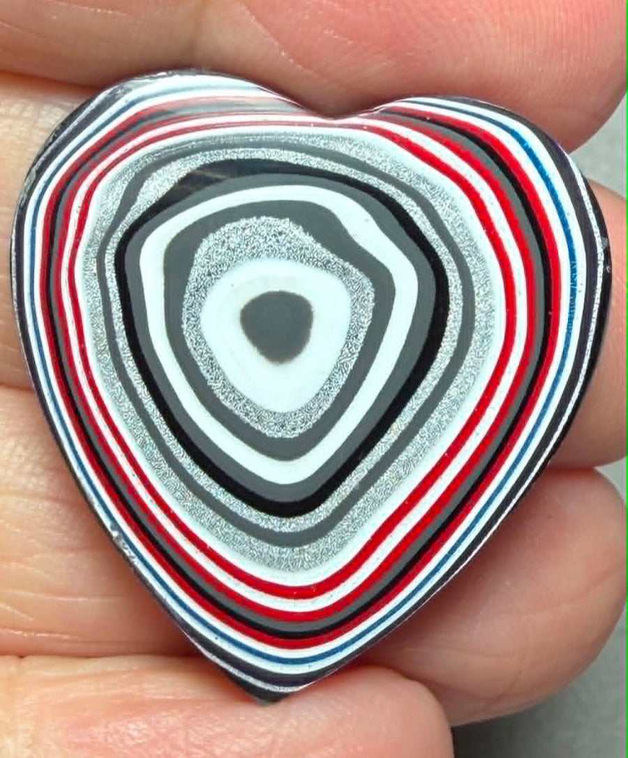 Heart 30x29mm Kenworth Fordite Cabochon 73