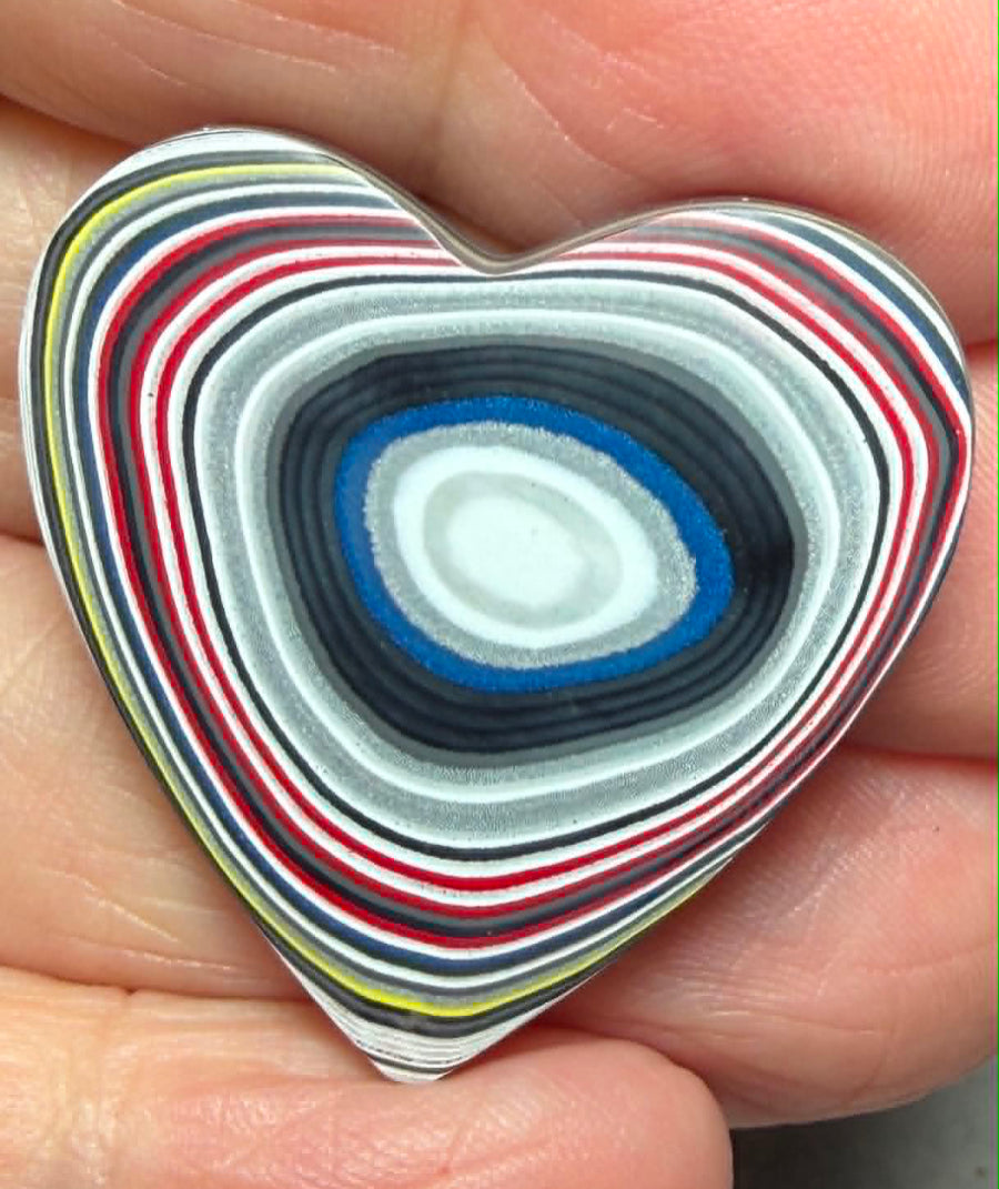 Heart 32x31mm Kenworth Fordite Cabochon 80