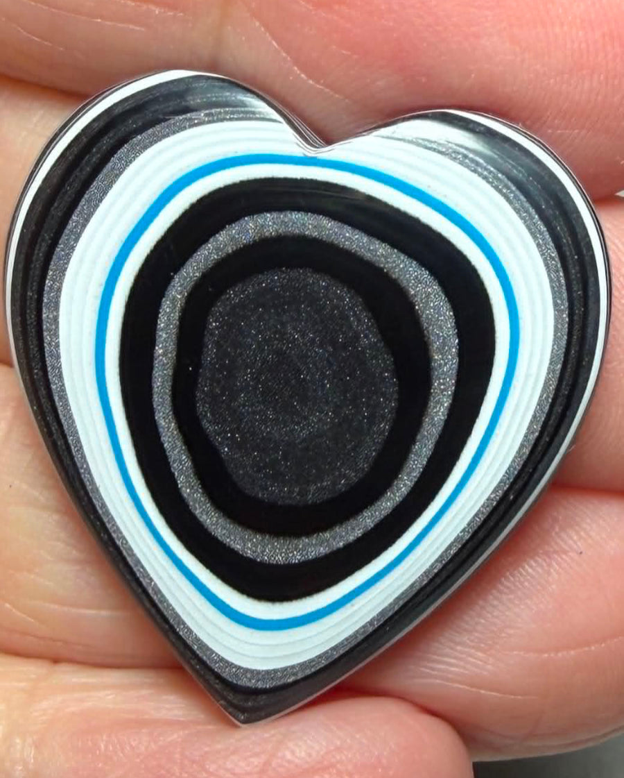 Heart 32x29mm Kenworth Fordite Cabochon 81