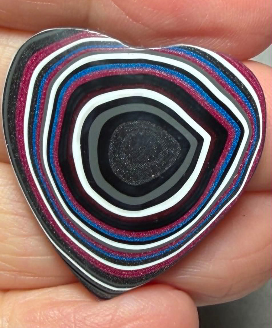 Heart 29x29mm Kenworth Fordite Cabochon 83