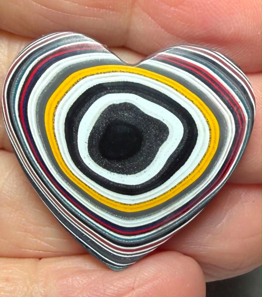 Heart 30x31mm Kenworth Fordite Cabochon 85