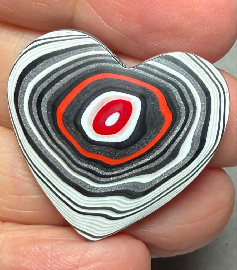 Heart 29x30mm Kenworth Fordite Cabochon 87
