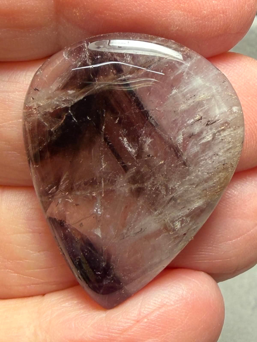 Teardrop 33x25mm Phantom Amethyst Cabochon 16
