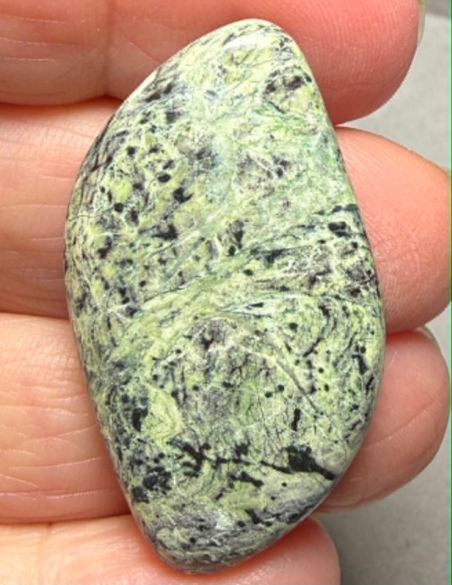 Freeform 40x23mm Lemon Chrysoprase Cabochon 06