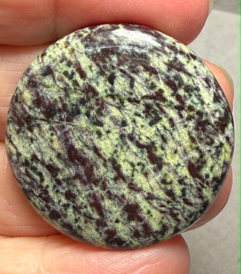 Round 34x34mm Lemon Chrysoprase Cabochon 26