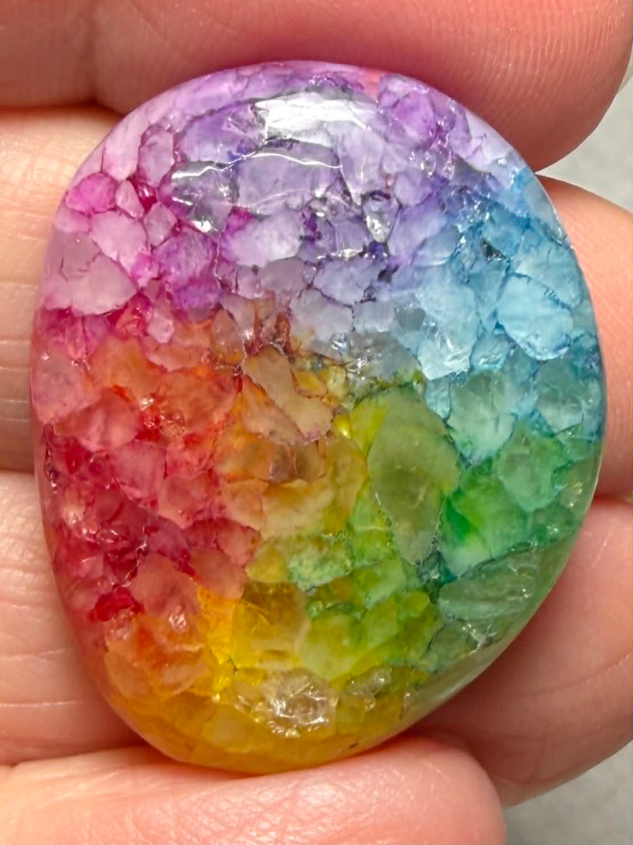 Freeform 31x24mm Rainbow Solar Quartz Cabochon 100