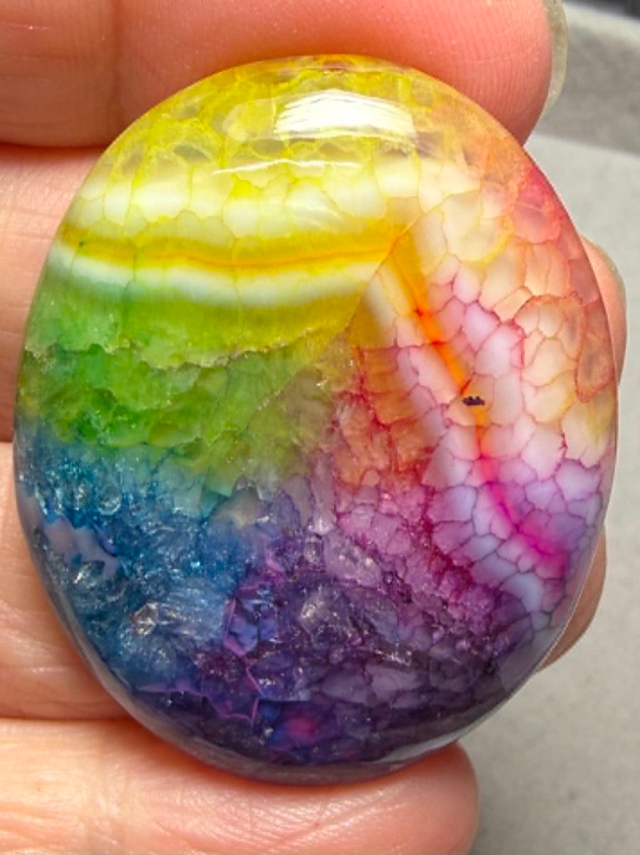 Oval 41x33mm Rainbow Solar Quartz Cabochon 103