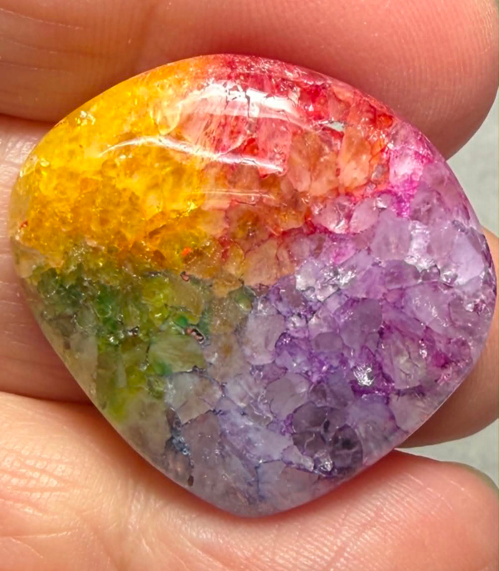 Freeform 27x29mm Rainbow Solar Quartz Cabochon 104