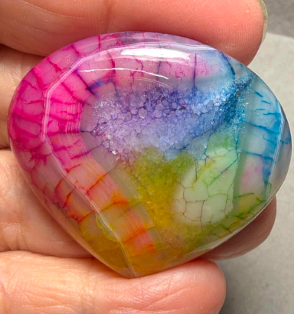Teardrop 38x42mm Rainbow Solar Quartz Cabochon 105