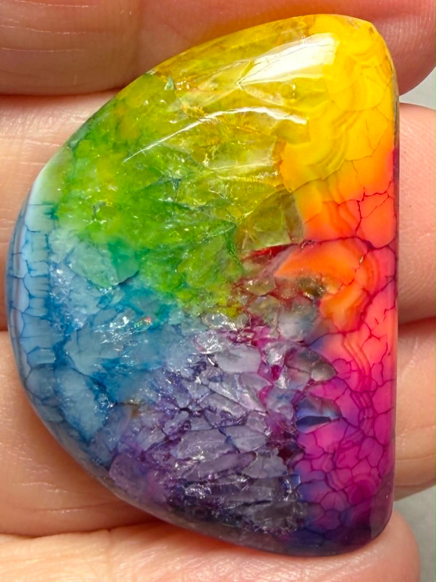 Freeform 36x26mm Rainbow Solar Quartz Cabochon 107