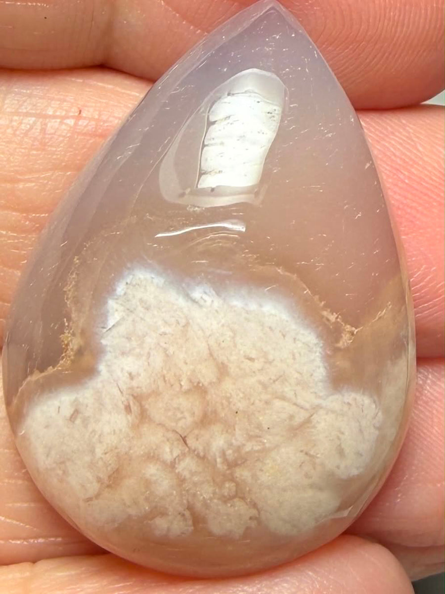 Teardrop 33x23mm Cherry Blossom Agate Cabochon 27