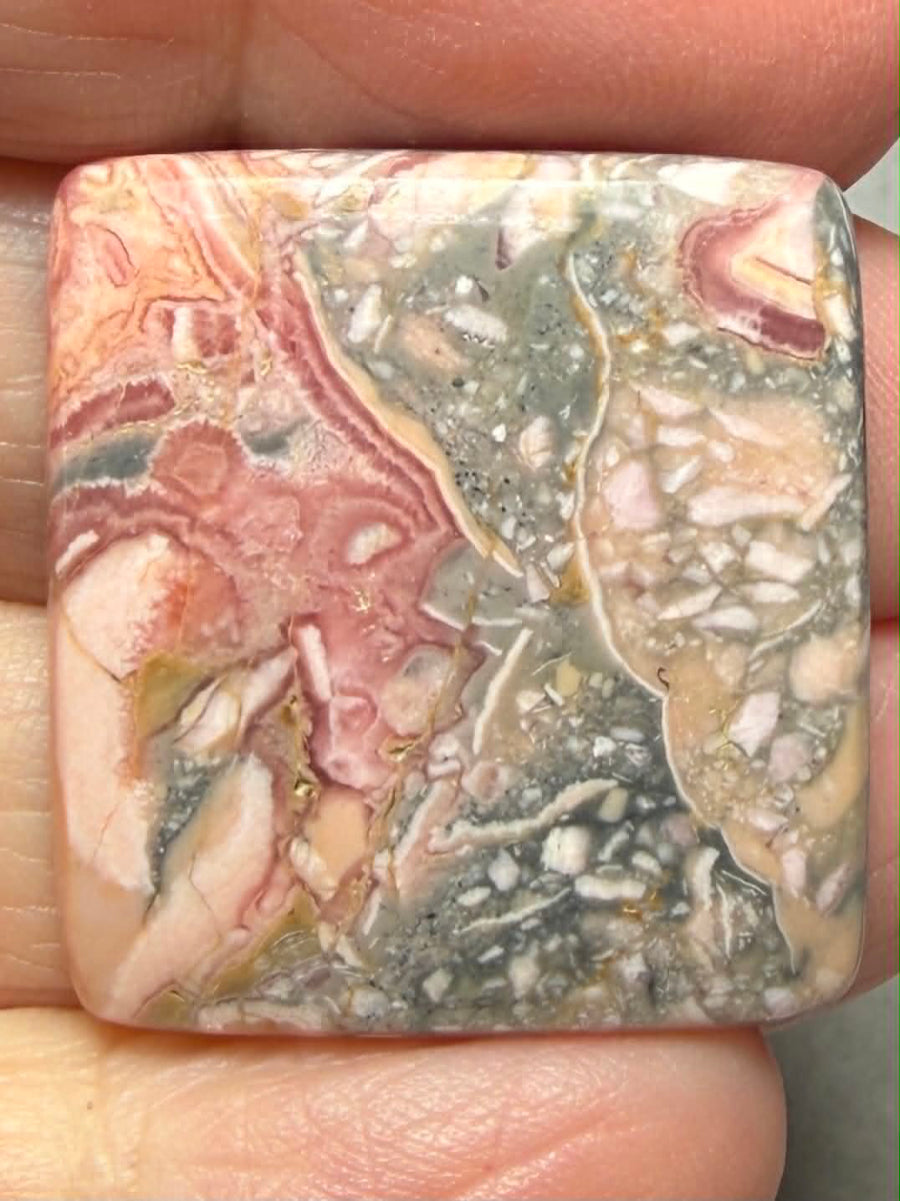 Rectangle 29x27mm Rhodochrosite Cabochon 53