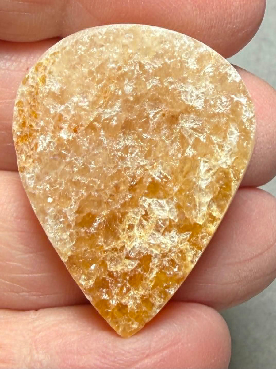 Teardrop 34x26mm Himalayan Druzy Citrine Cabochon 31