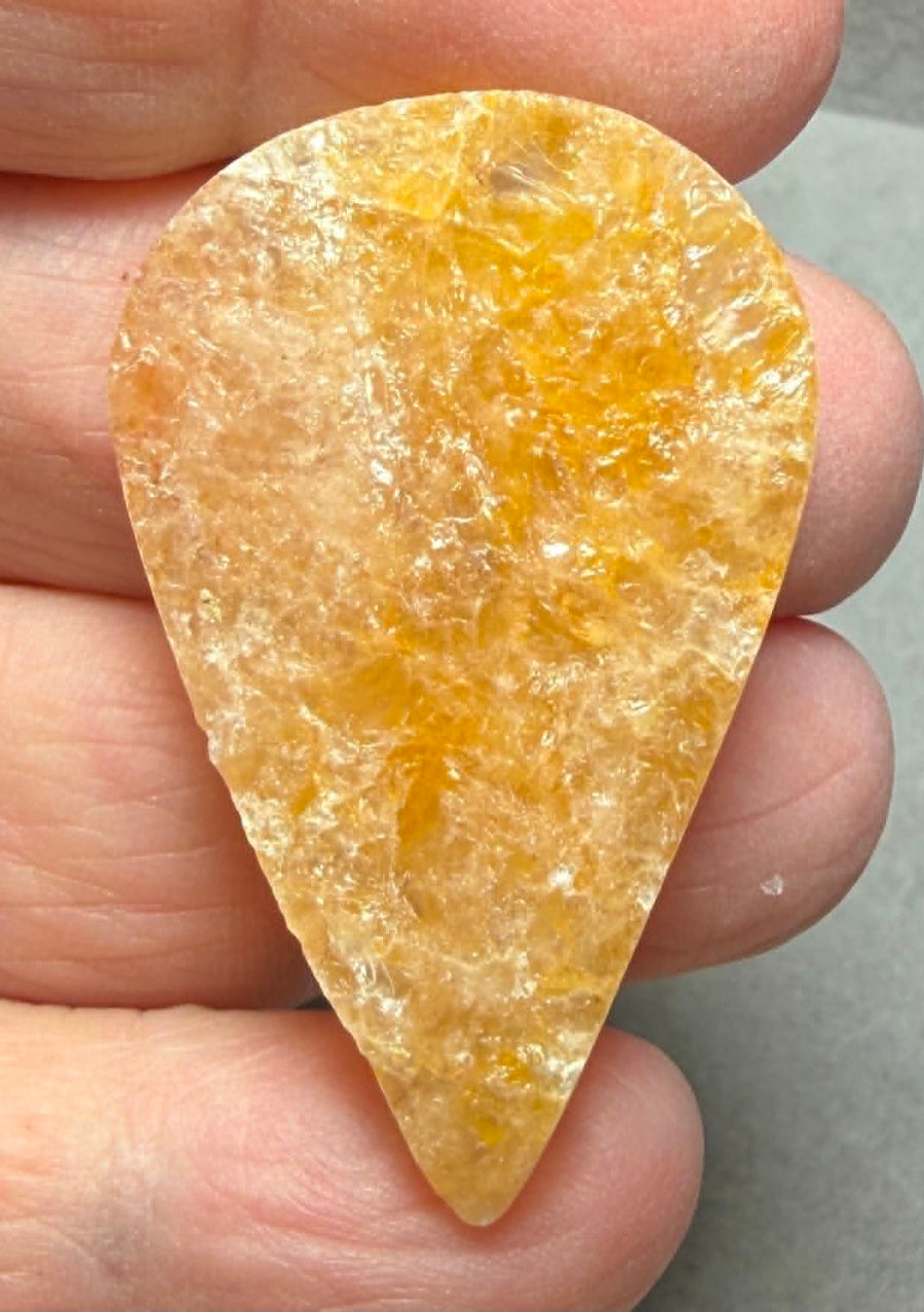 Teardrop 41x25mm Himalayan Druzy Citrine Cabochon 36