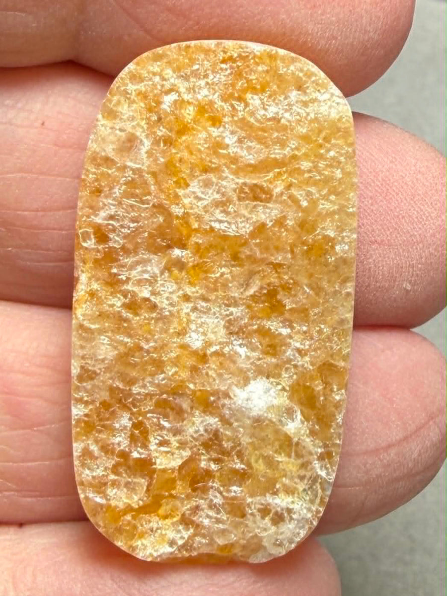 Rectangle 34x18mm Himalayan Druzy Citrine Cabochon 39