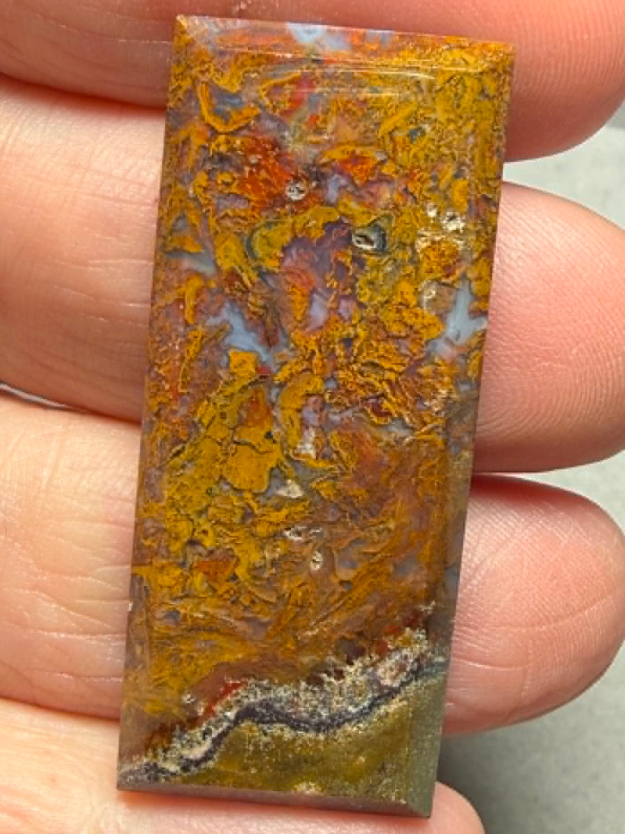 Rectangle 44x18mm Faceted Indonesian Jasper Cabochon 33