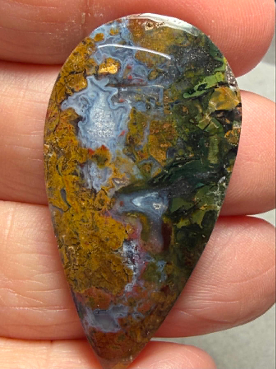 Teardrop 44x23mm Indonesian Jasper Cabochon 34