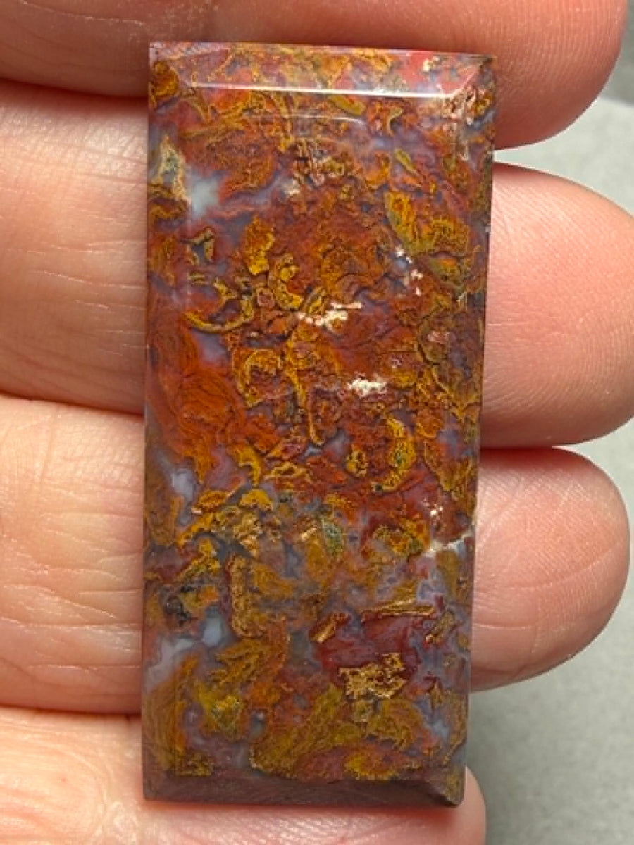 Rectangle 42x18mm Faceted Indonesian Jasper Cabochon 41