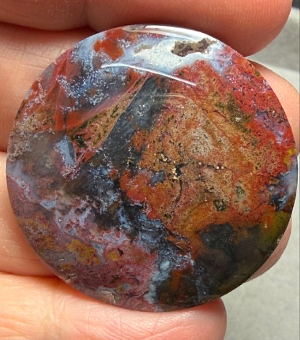 Round 34x34mm Indonesian Jasper Cabochon 47