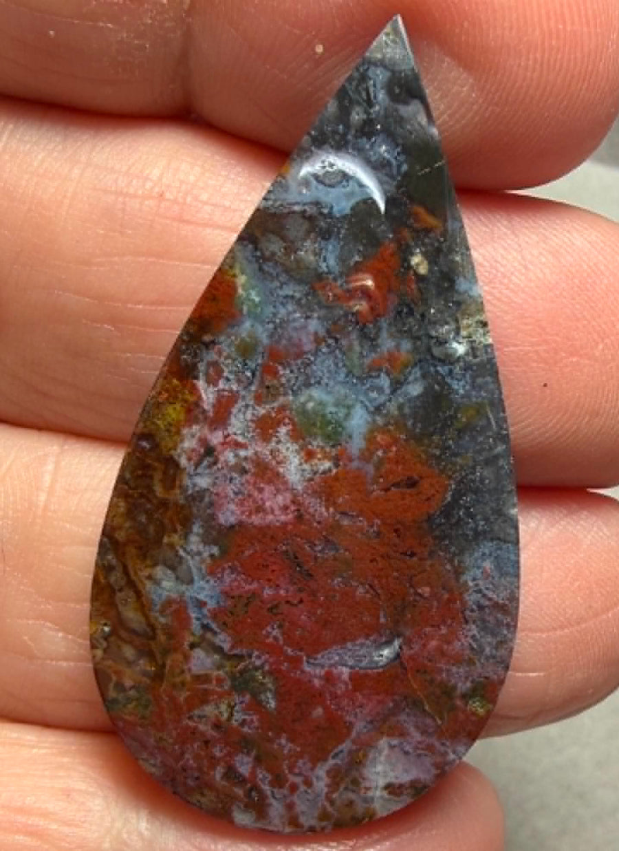 Teardrop 43x23mm Indonesian Jasper Cabochon 54