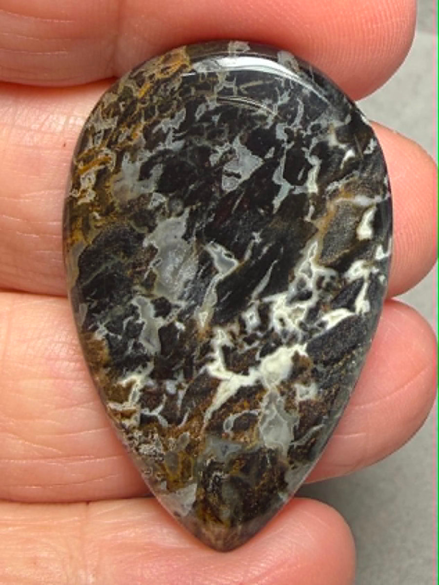 Teardrop 40x25mm Snake Jasper Cabochon 22