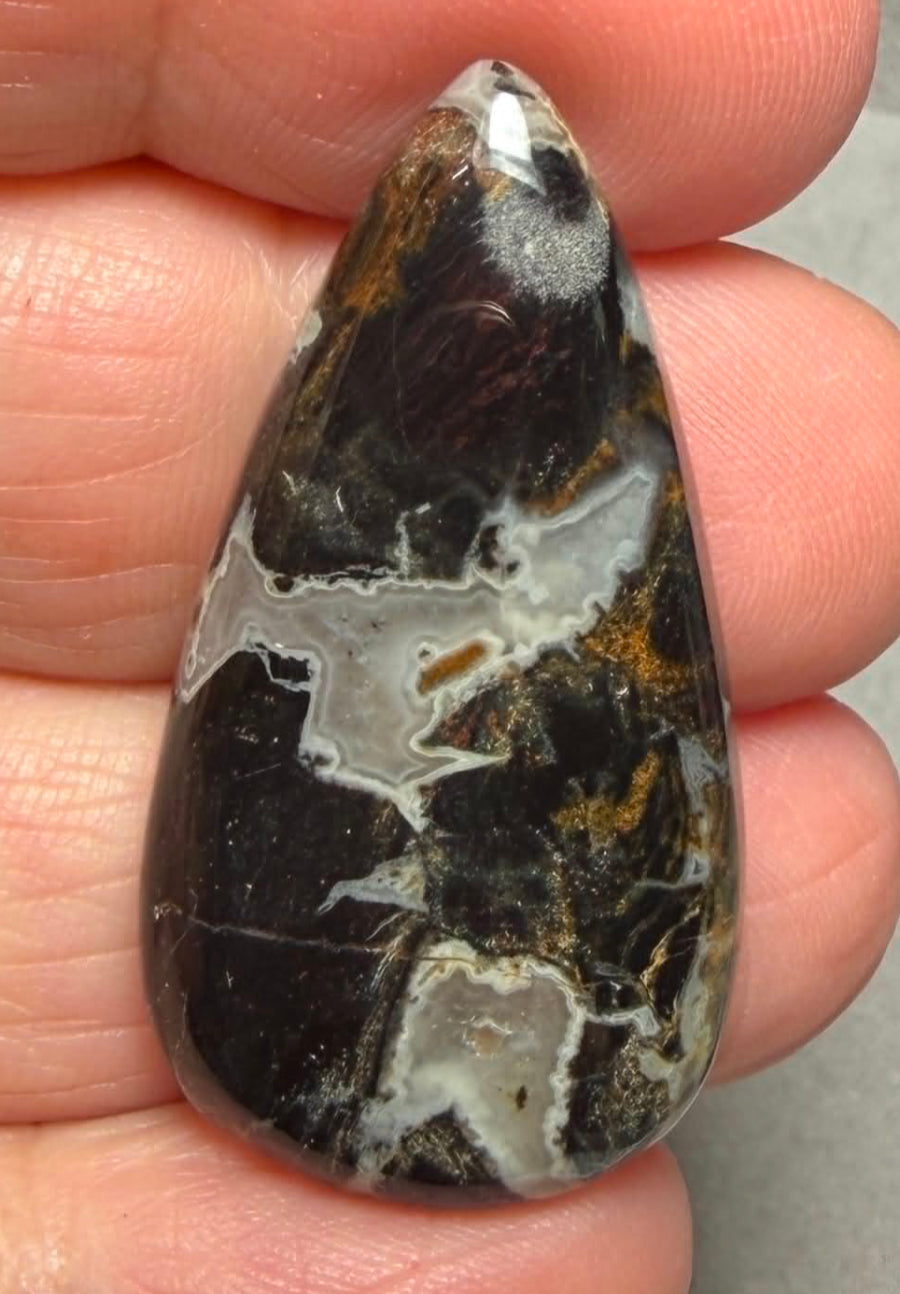 Teardrop 37x19mm Snake Jasper Cabochon 26