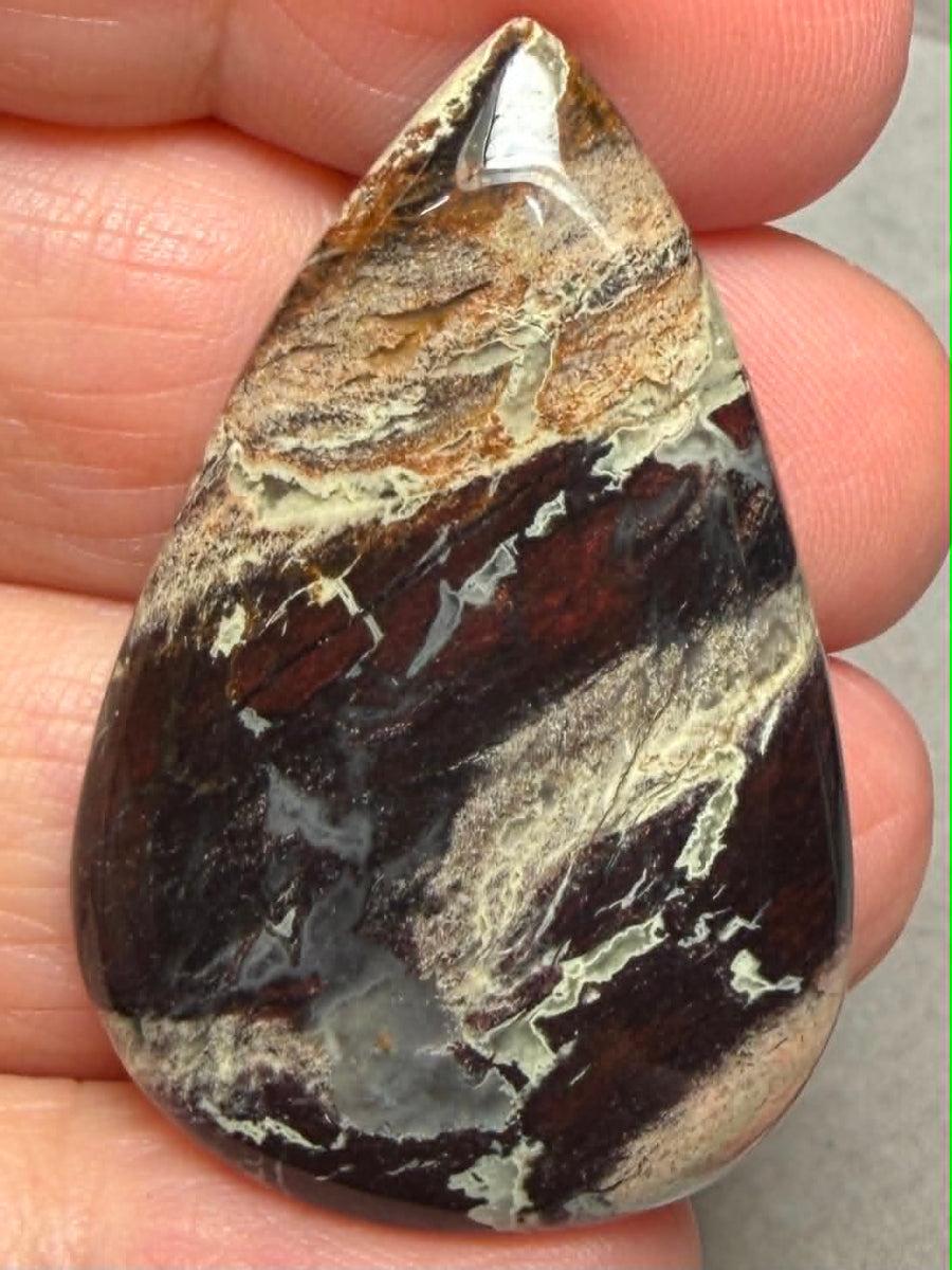 Teardrop 40x26mm Snake Jasper Cabochon 28