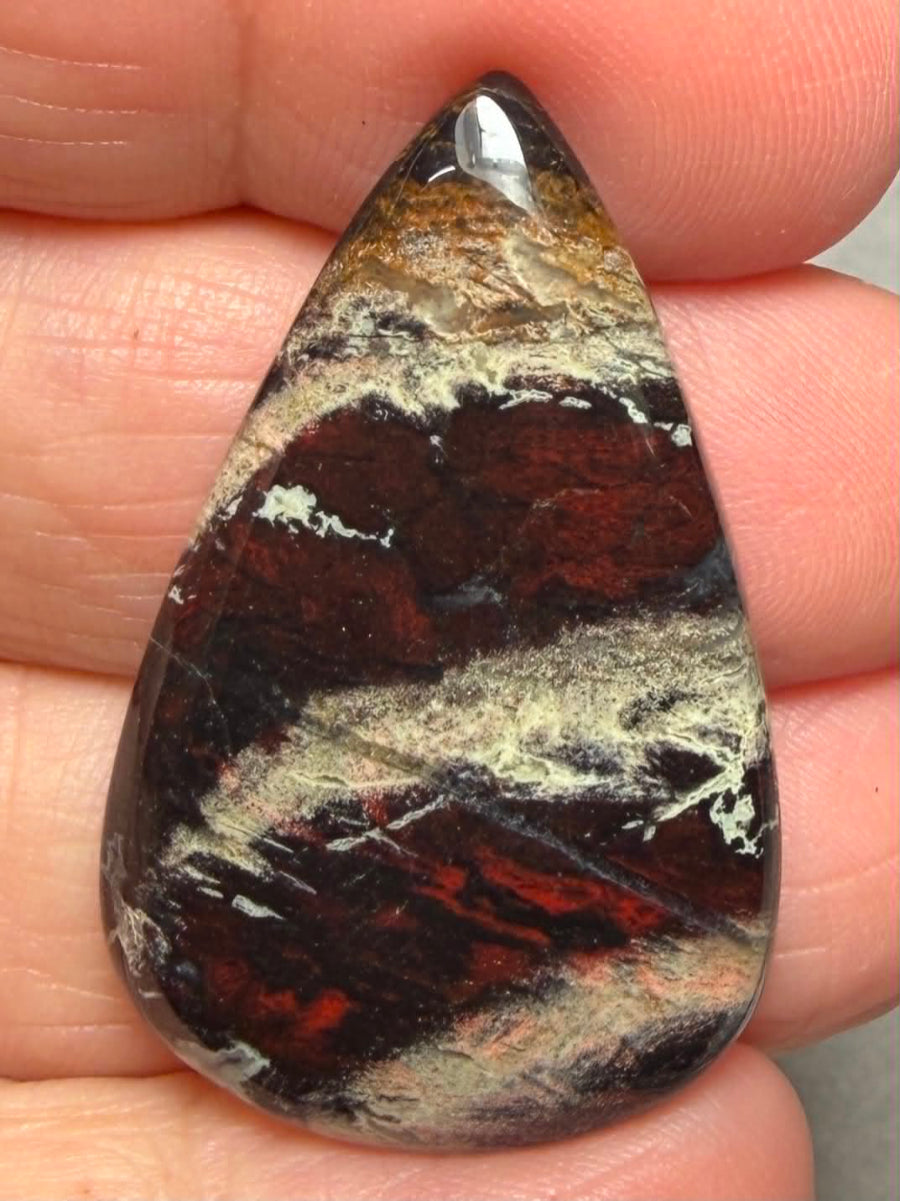 Teardrop 38x23mm Snake Jasper Cabochon 31