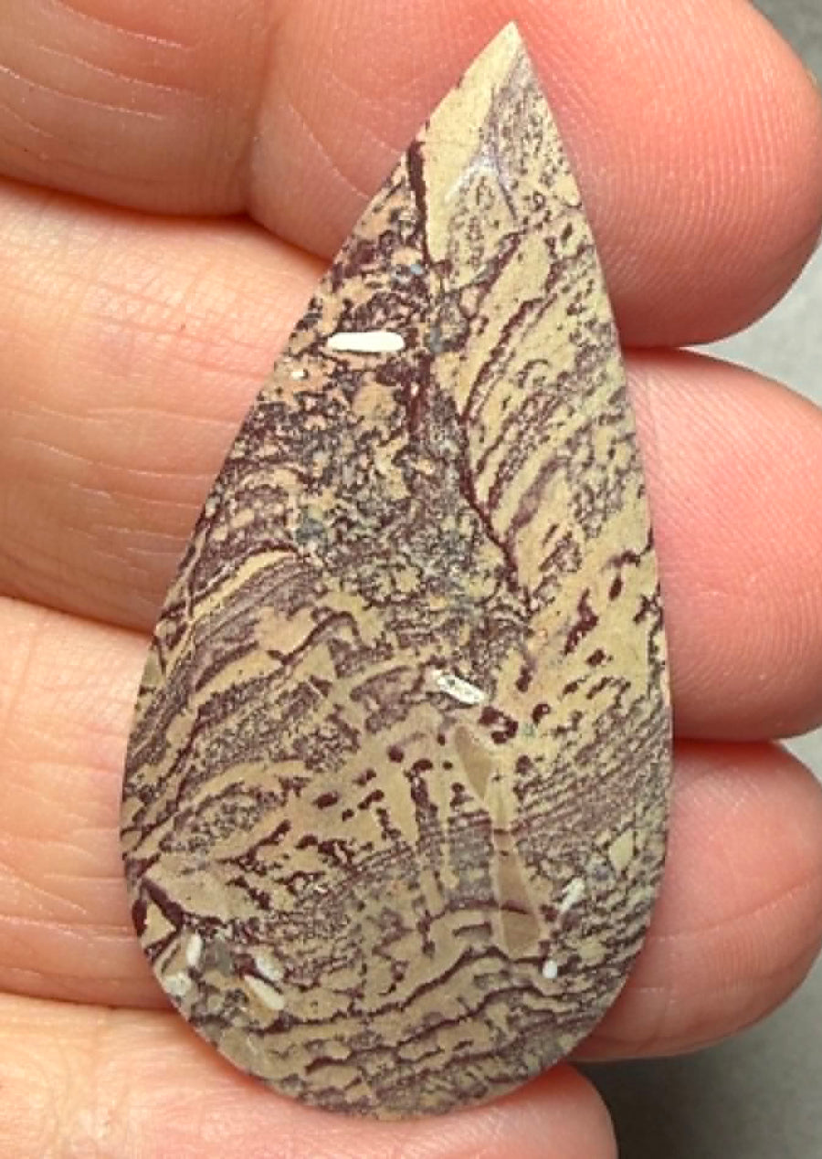 Teardrop 44x22mm Finger Print Jasper Cabochon 30