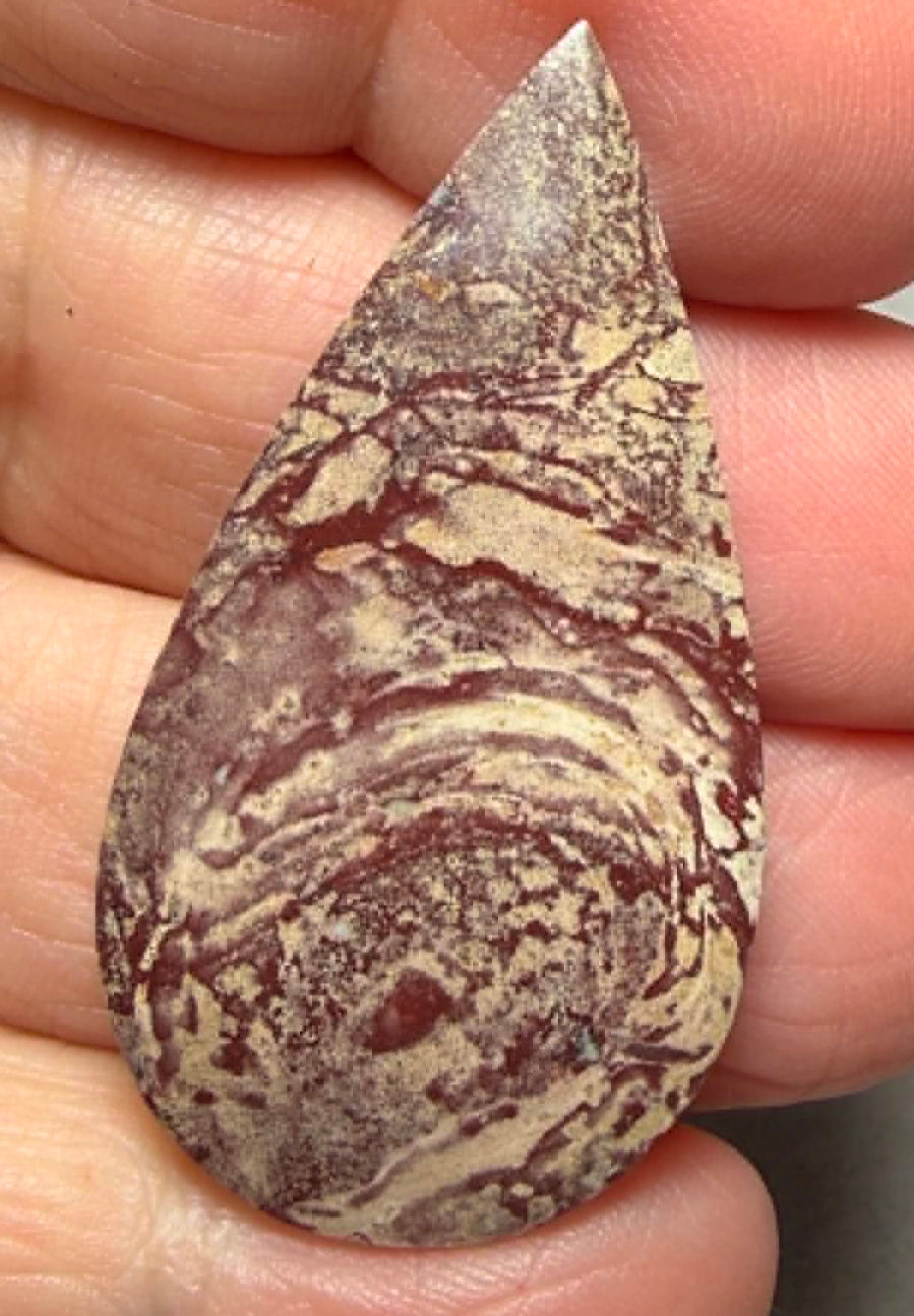Teardrop 43x23mm Finger Print Jasper Cabochon 32