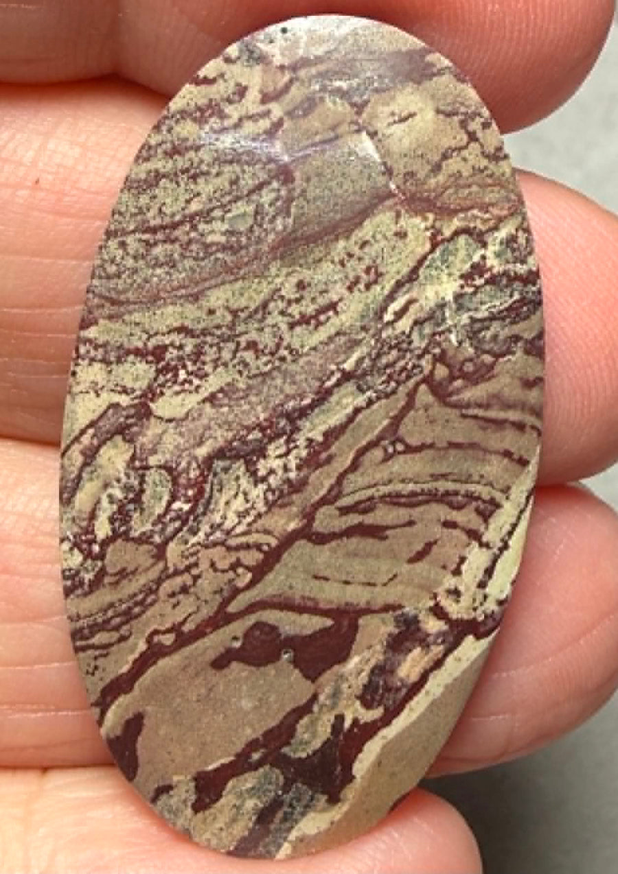 Oval 39x22mm Finger Print Jasper Cabochon 42