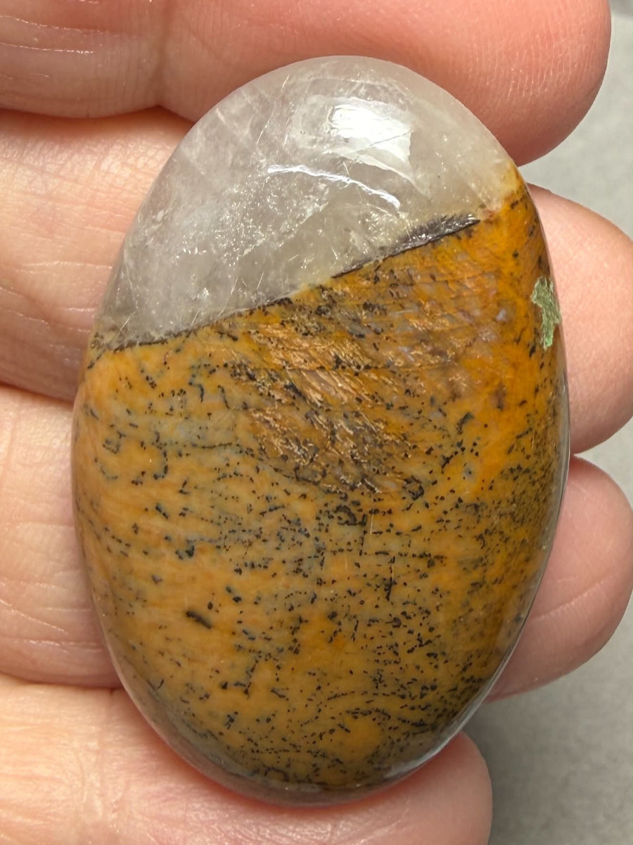 Oval 40x25mm Honey Dendritic Quartz Cabochon 16
