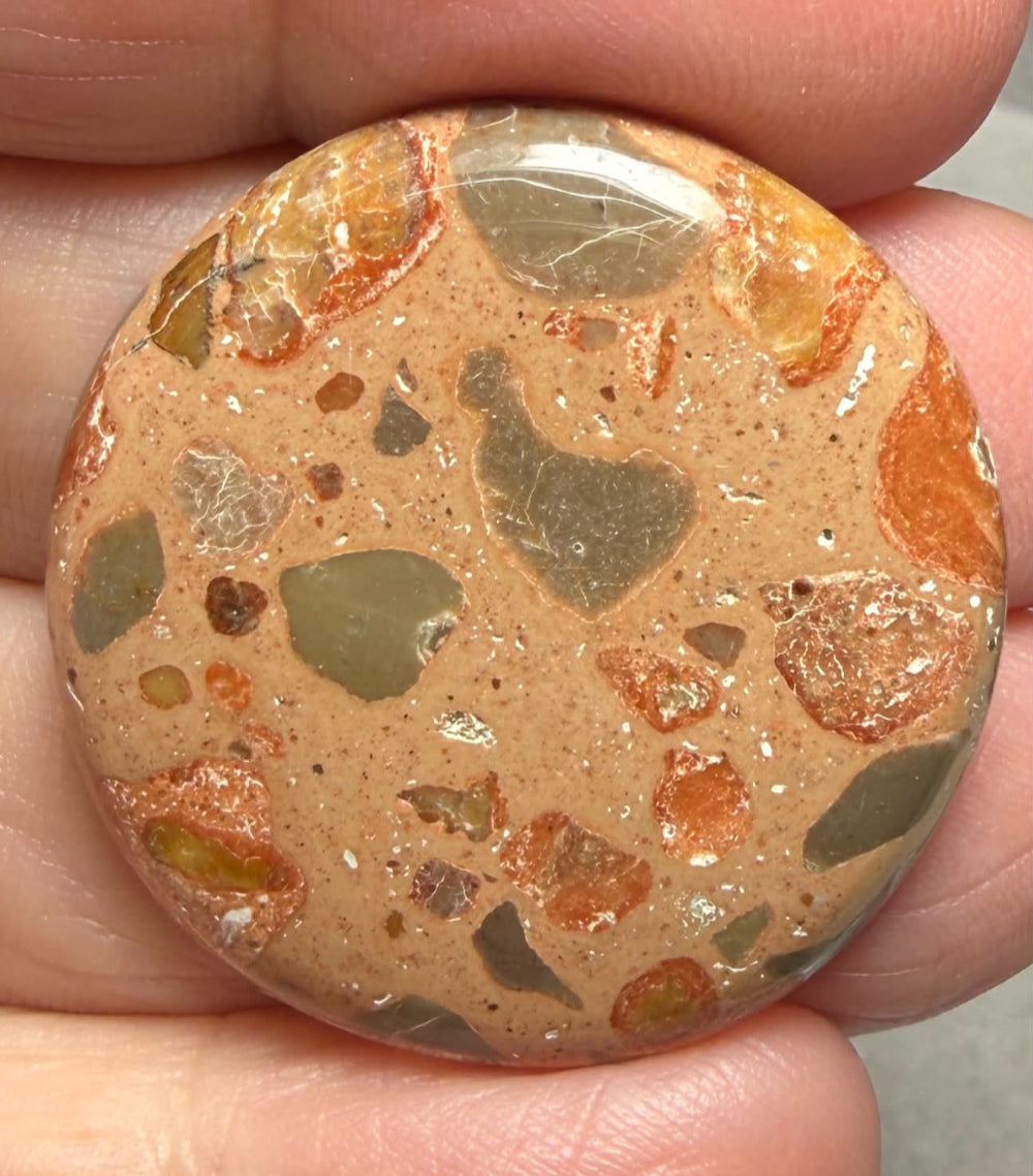 Round 32x32mm Leopardite Jasper Cabochon 34