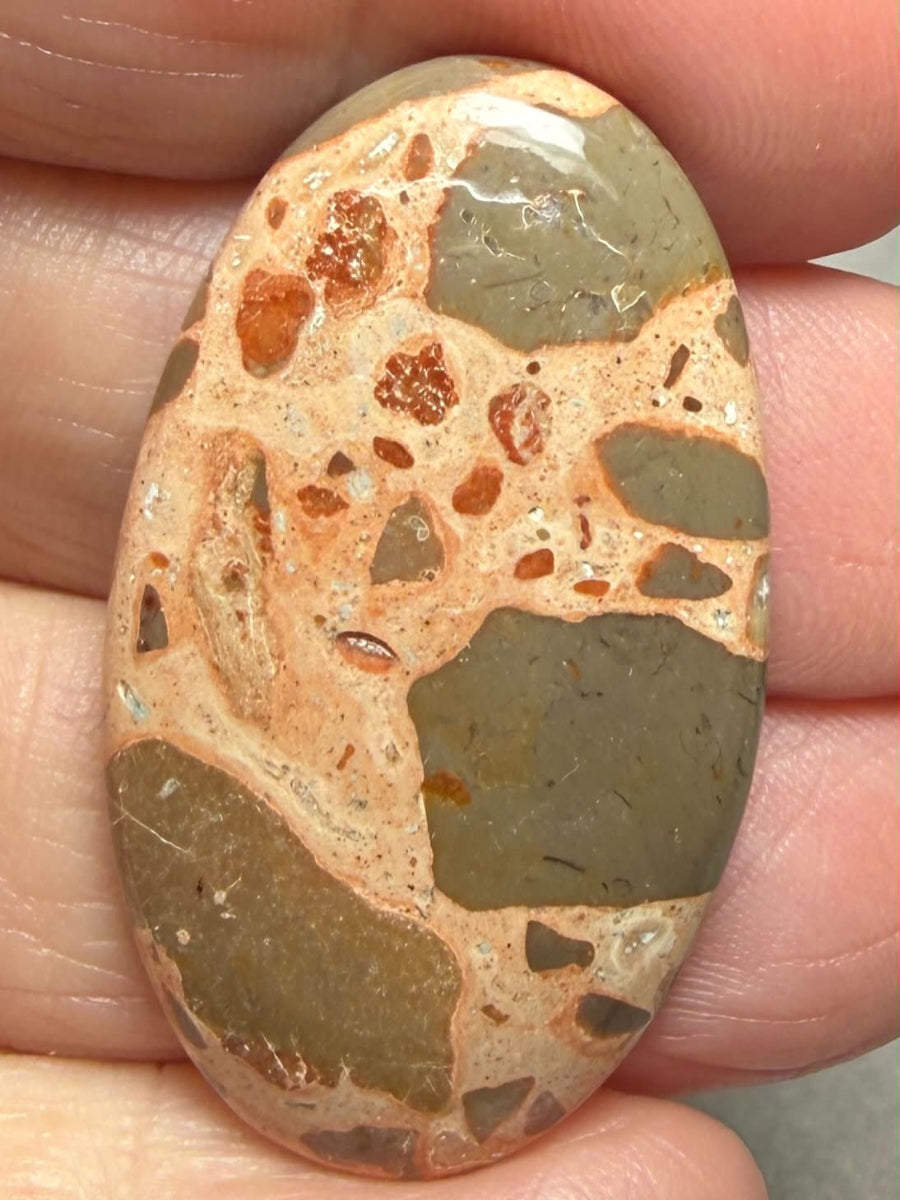 Oval 39x23mm Leopardite Jasper Cabochon 41