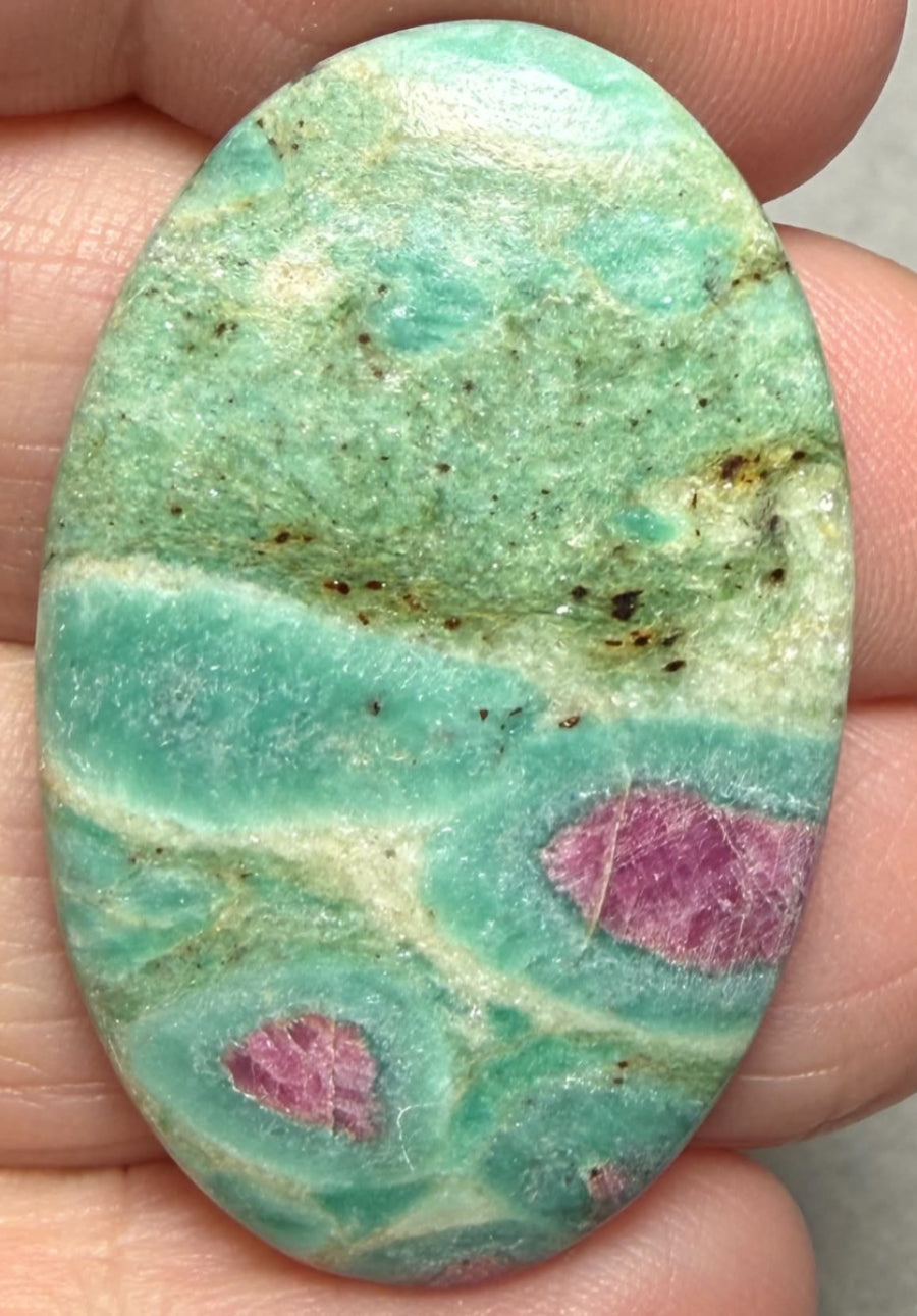Oval 38x24mm Ruby Fuchsite Cabochon 83