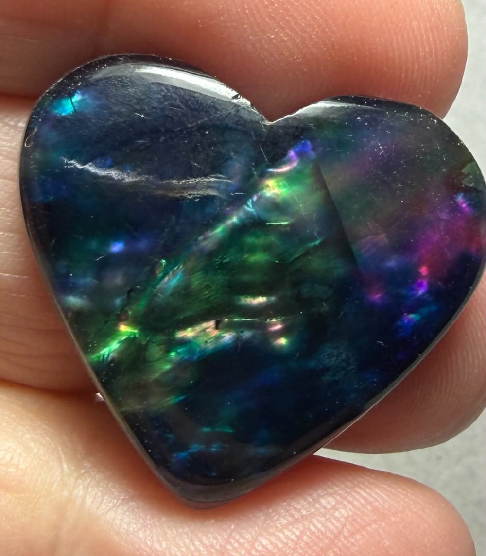 Heart 25x29mm Dichroic Glass Cabochon 28