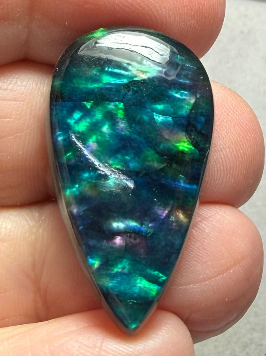 Teardrop 31x18mm Dichroic Glass Cabochon 33
