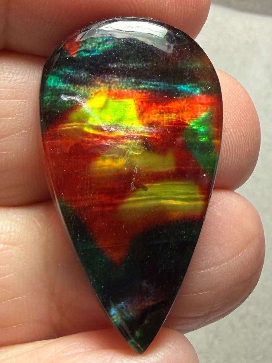Teardrop 34x19mm Dichroic Glass Cabochon 36
