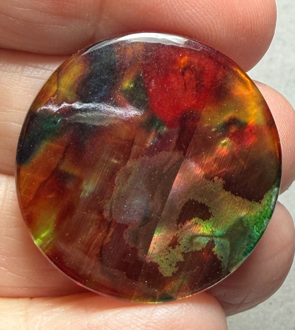 Round 30x30mm Dichroic Glass Cabochon 37