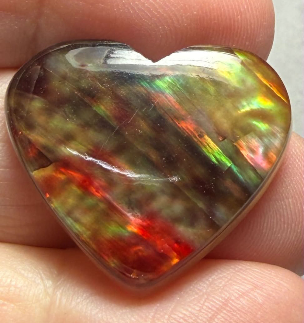 Heart 23x27mm Dichroic Glass Cabochon 39