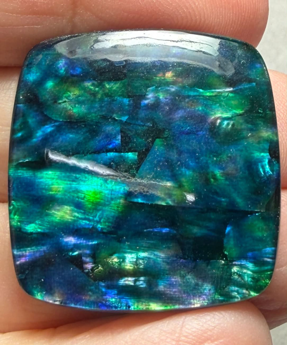 Rectangle 30x29mm Dichroic Glass Cabochon 43