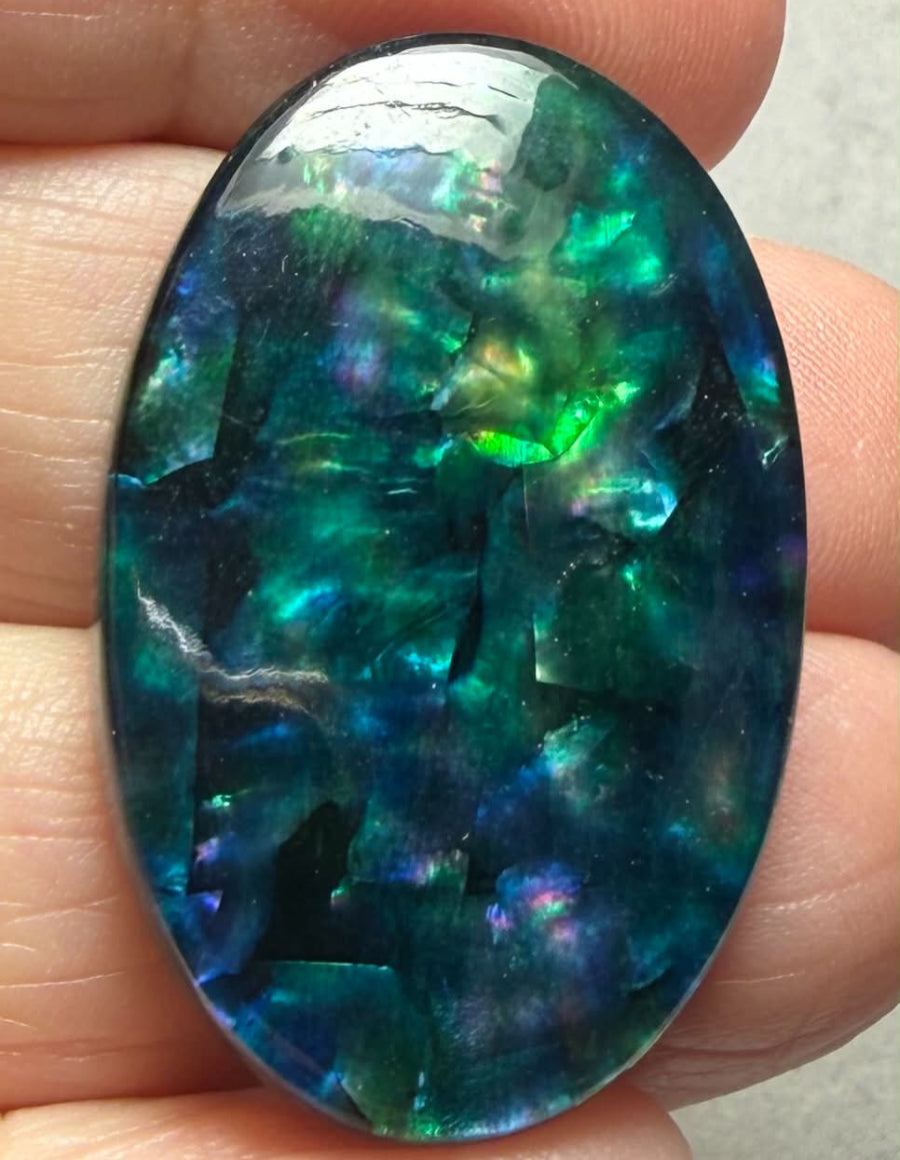 Oval 36x23mm Dichroic Glass Cabochon 44
