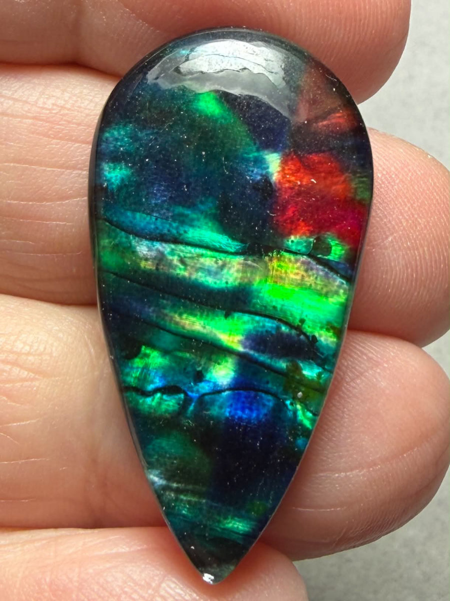 Teardrop 35x19mm Dichroic Glass Cabochon 45