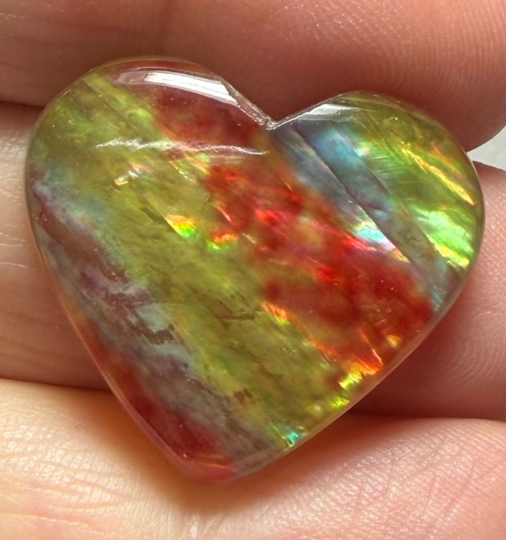 Heart 24x27mm Dichroic Glass Cabochon 48
